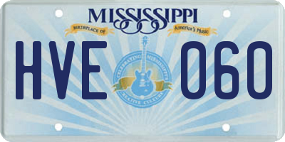 MS license plate HVE060