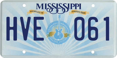 MS license plate HVE061