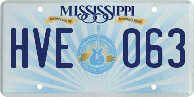 MS license plate HVE063