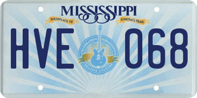 MS license plate HVE068