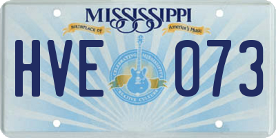MS license plate HVE073