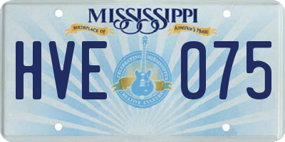 MS license plate HVE075