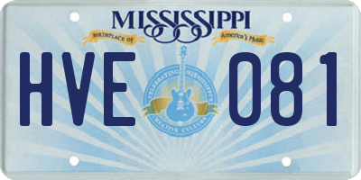 MS license plate HVE081