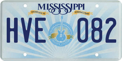 MS license plate HVE082