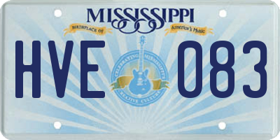 MS license plate HVE083