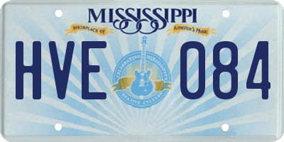 MS license plate HVE084