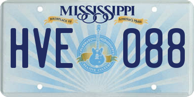 MS license plate HVE088