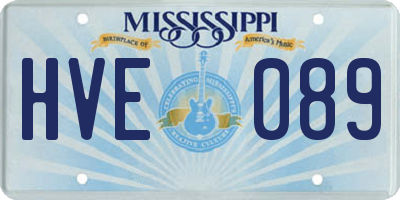 MS license plate HVE089