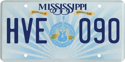 MS license plate HVE090