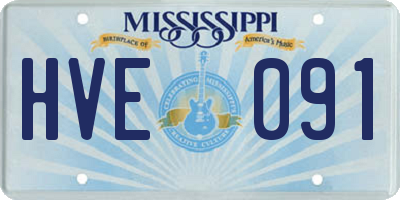 MS license plate HVE091