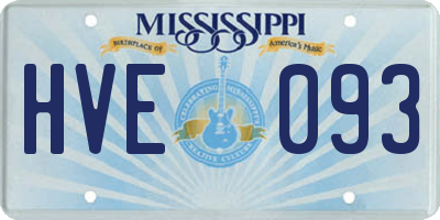 MS license plate HVE093