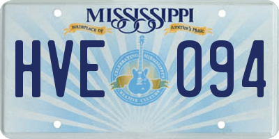 MS license plate HVE094