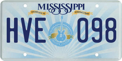 MS license plate HVE098