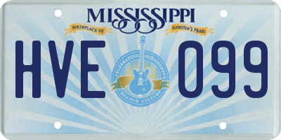 MS license plate HVE099