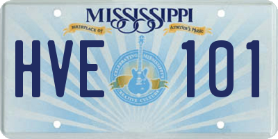 MS license plate HVE101