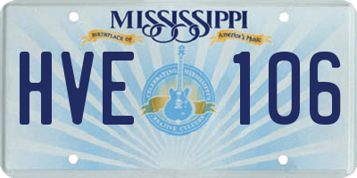 MS license plate HVE106