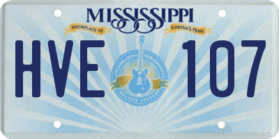 MS license plate HVE107