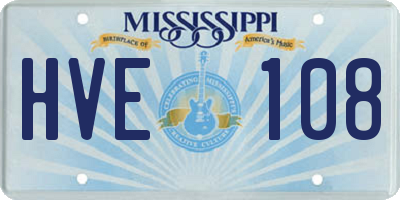 MS license plate HVE108