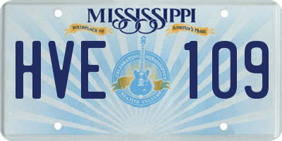 MS license plate HVE109