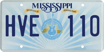 MS license plate HVE110