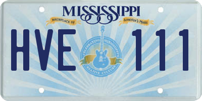 MS license plate HVE111