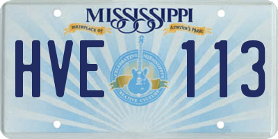 MS license plate HVE113