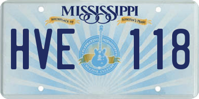 MS license plate HVE118