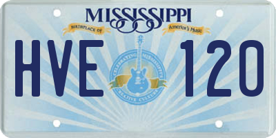 MS license plate HVE120