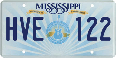 MS license plate HVE122