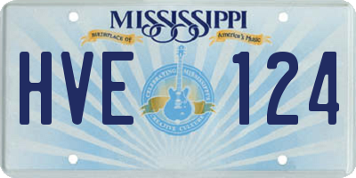 MS license plate HVE124