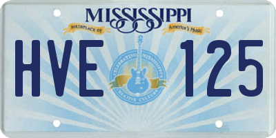 MS license plate HVE125