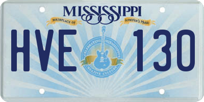 MS license plate HVE130