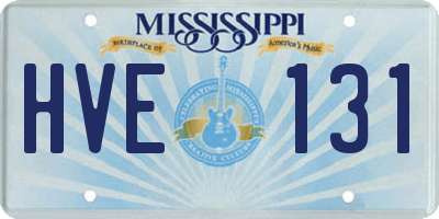 MS license plate HVE131