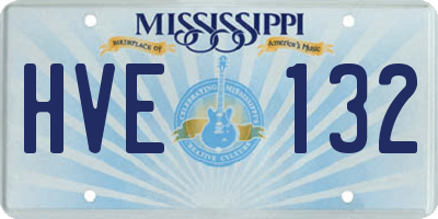 MS license plate HVE132