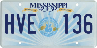 MS license plate HVE136