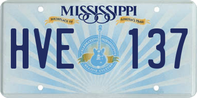 MS license plate HVE137