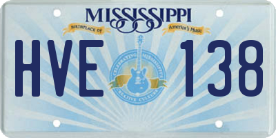 MS license plate HVE138