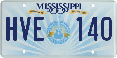 MS license plate HVE140