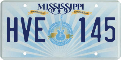 MS license plate HVE145