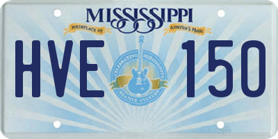 MS license plate HVE150