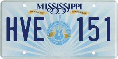 MS license plate HVE151