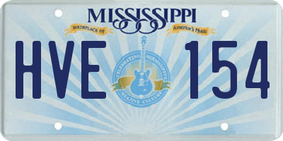 MS license plate HVE154