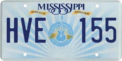 MS license plate HVE155