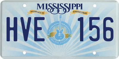 MS license plate HVE156