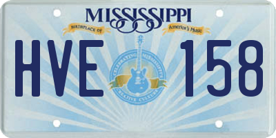 MS license plate HVE158