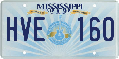 MS license plate HVE160