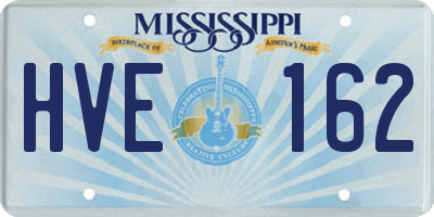 MS license plate HVE162