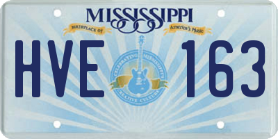 MS license plate HVE163