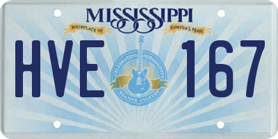 MS license plate HVE167