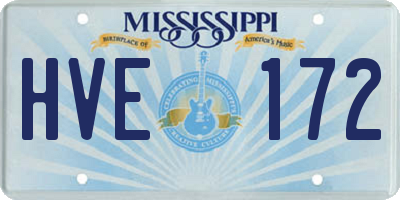 MS license plate HVE172